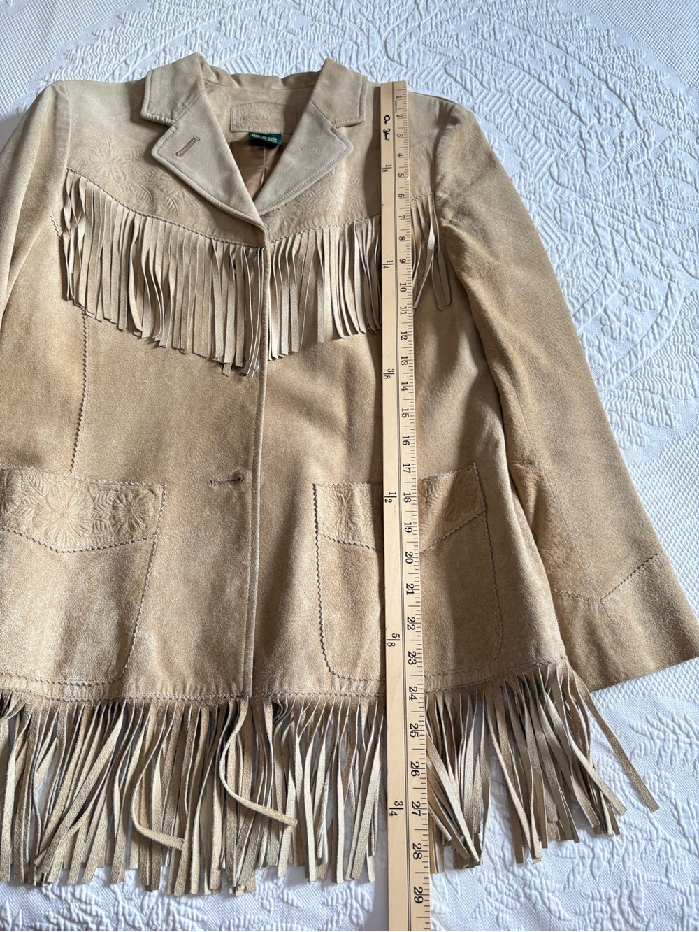 Ralph Lauren Dry Goods suede fringe western leather jacket concho women’s S - Picture 15 of 16
